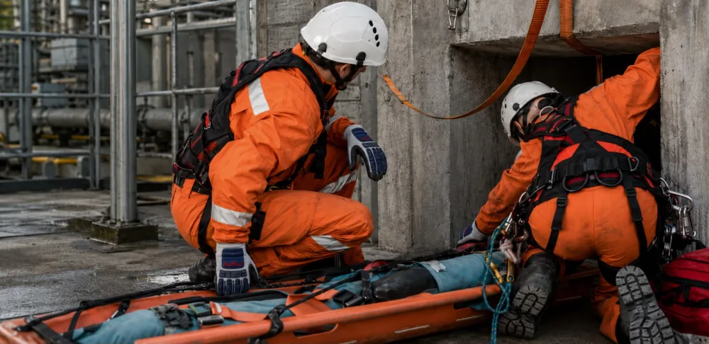 Operação de resgate técnico em altura